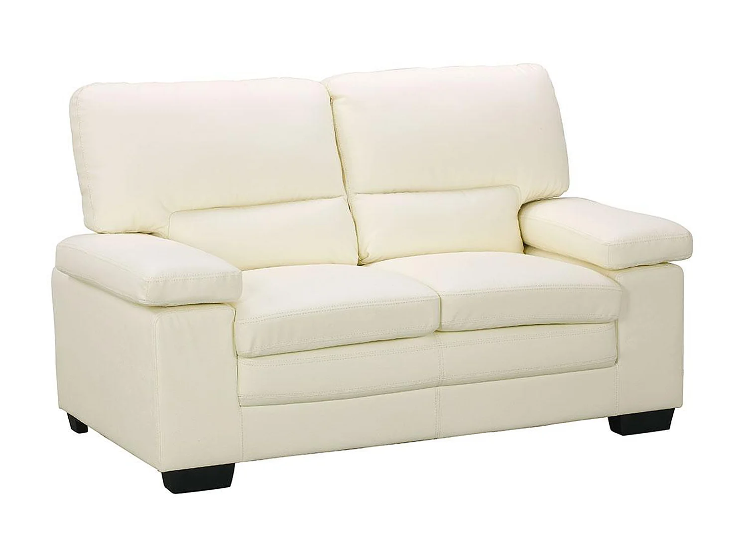 Canapé 2 places en cuir de buffle ivoire MIMAS II