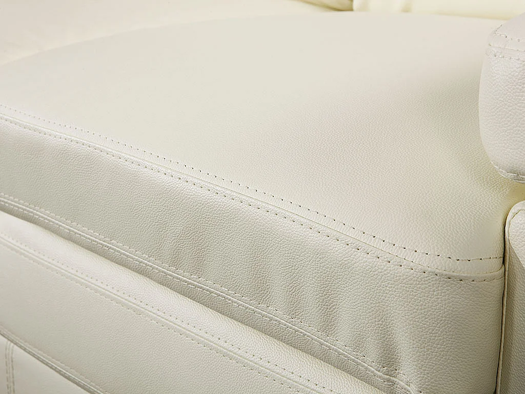 Canapé 2 places en cuir de buffle ivoire MIMAS II