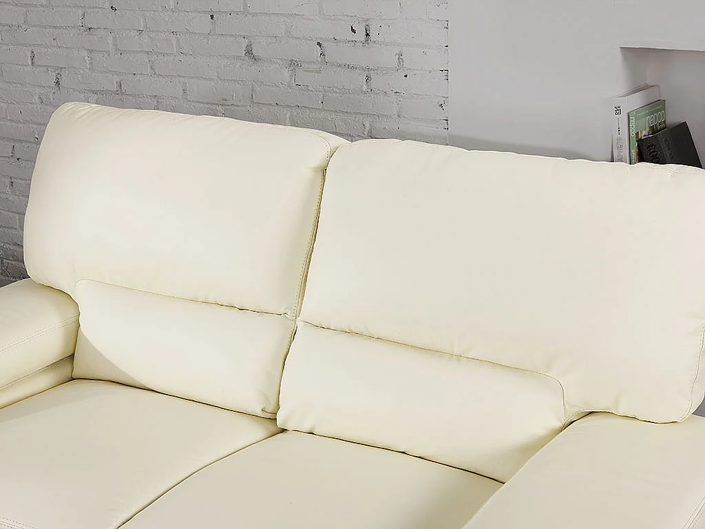Canapé 2 places en cuir de buffle ivoire MIMAS II