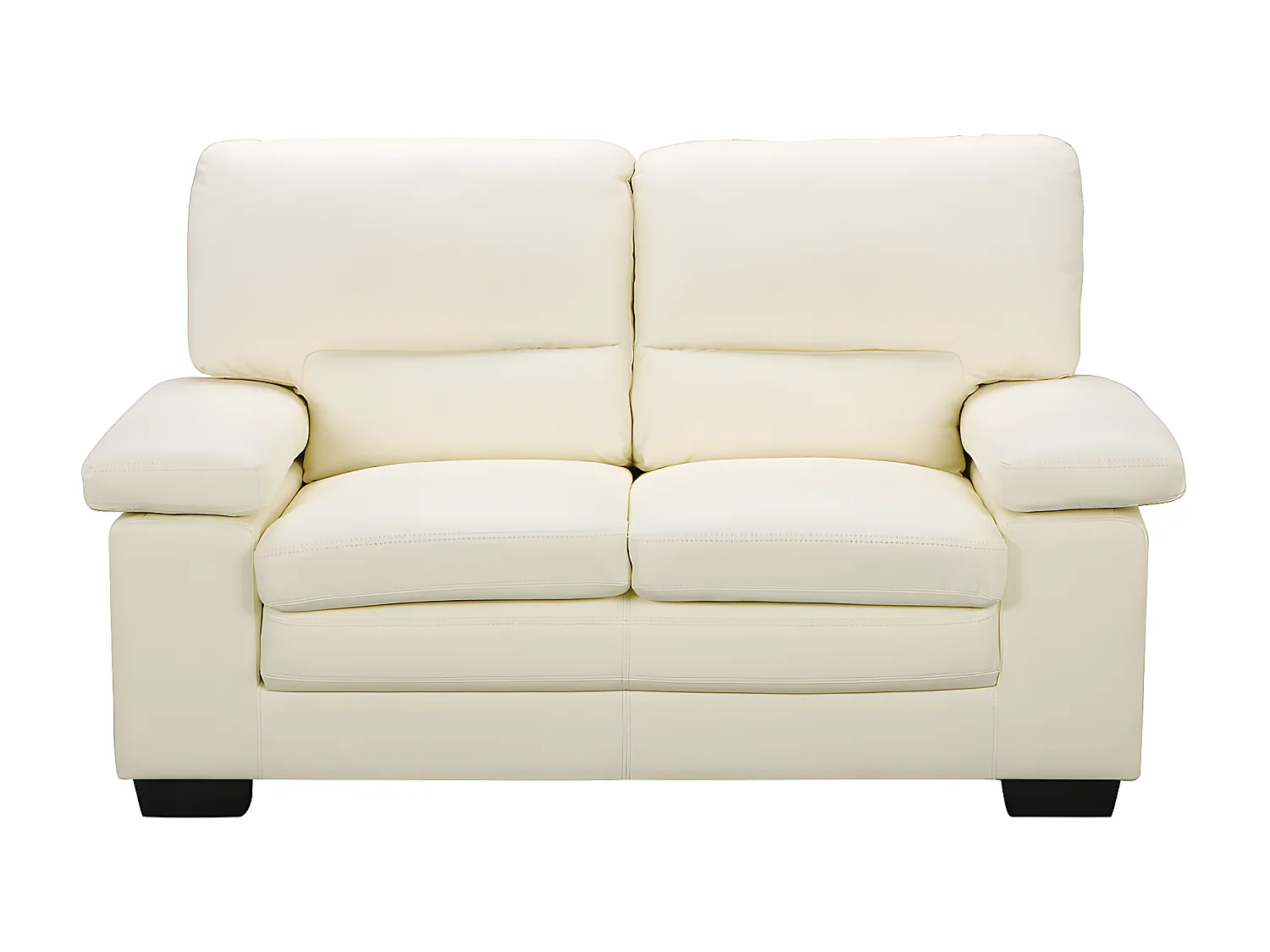 Canapé 2 places en cuir de buffle ivoire MIMAS II