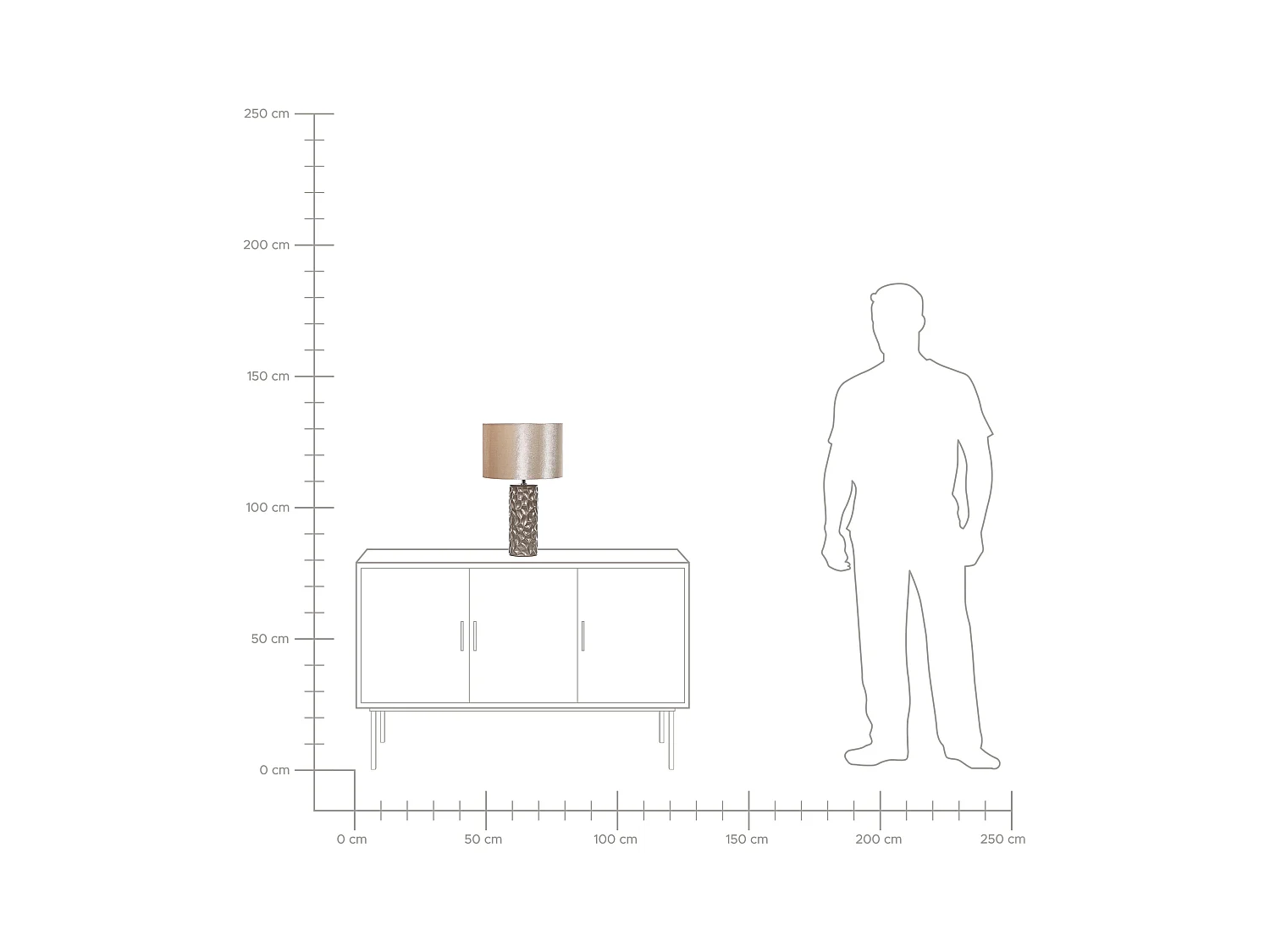 Tischlampe 50 cm Keramik geometrisch Schirm Samt gold Kabel mit Schalter Sankuru