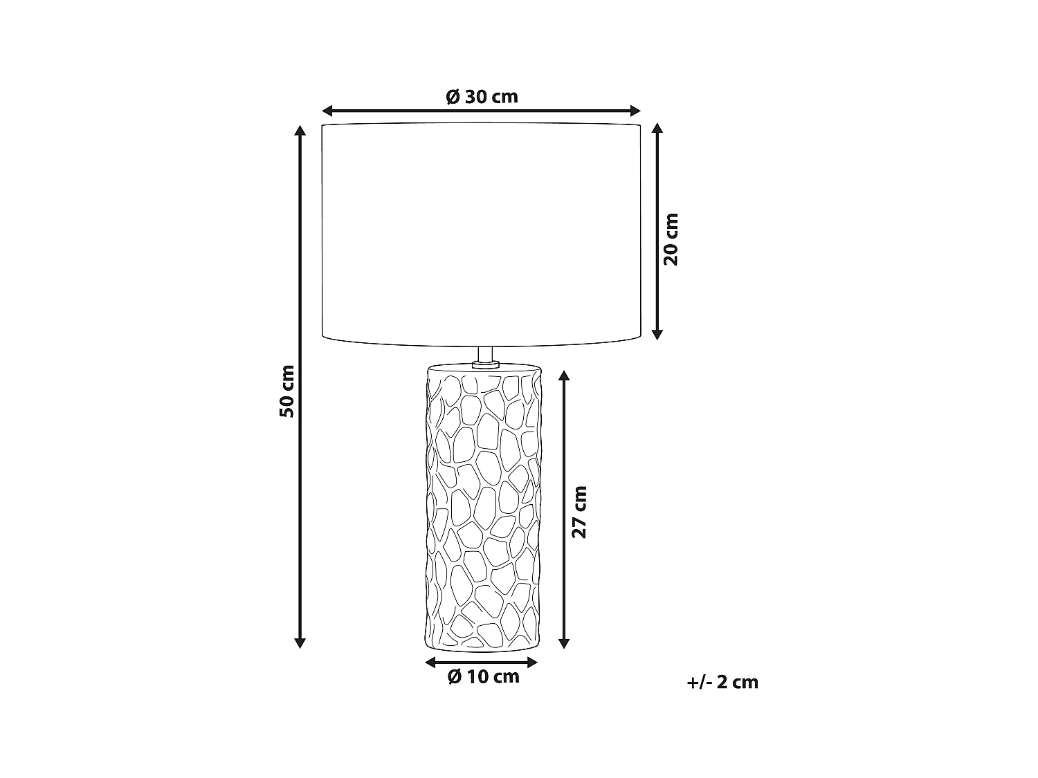 Tischlampe 50 cm Keramik geometrisch Schirm Samt gold Kabel mit Schalter Sankuru