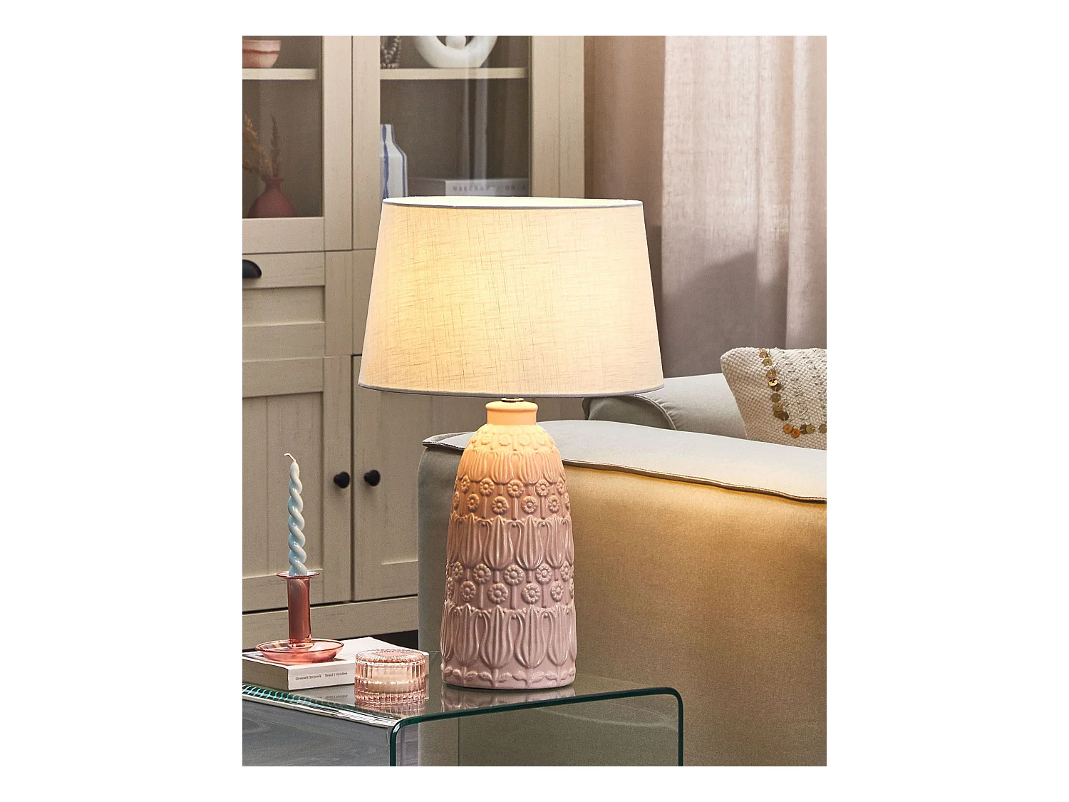 Lampe à poser ZARIMA Céramique Rose