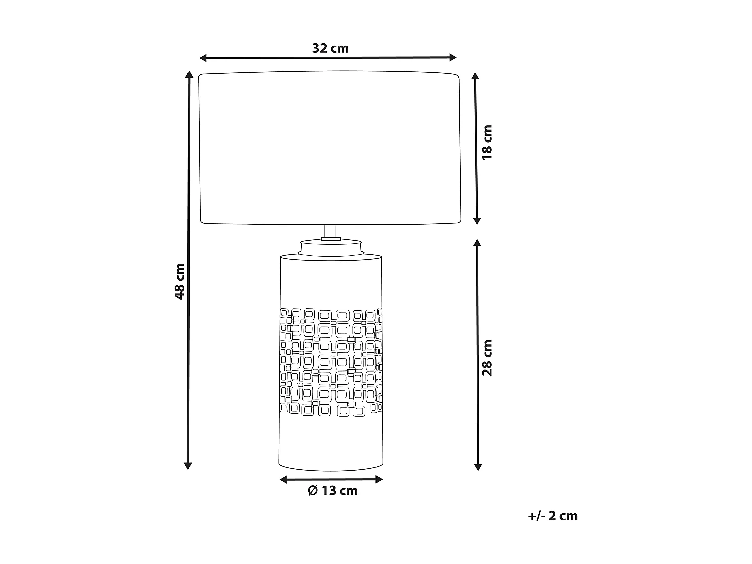 Candeeiro de mesa em cerâmica dourado e preto 48 cm CIMARRON