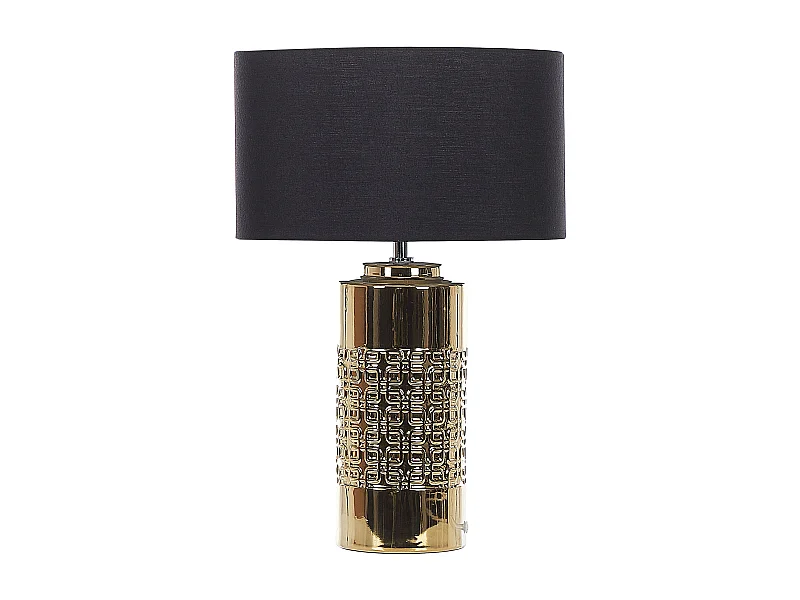 Candeeiro de mesa em cerâmica dourado e preto 48 cm CIMARRON