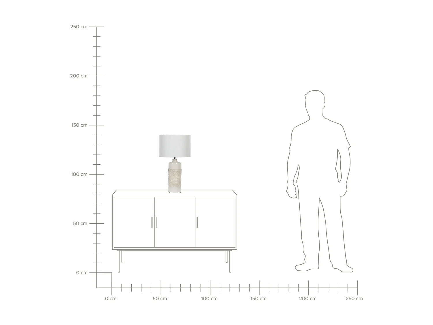 Lampe à poser ANSEBA Céramique Blanc cassé