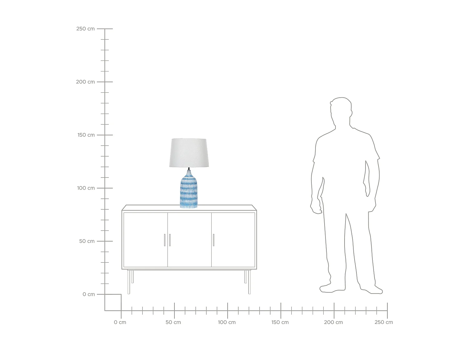 Lámpara de mesa GEORGINA Cerámica Azul