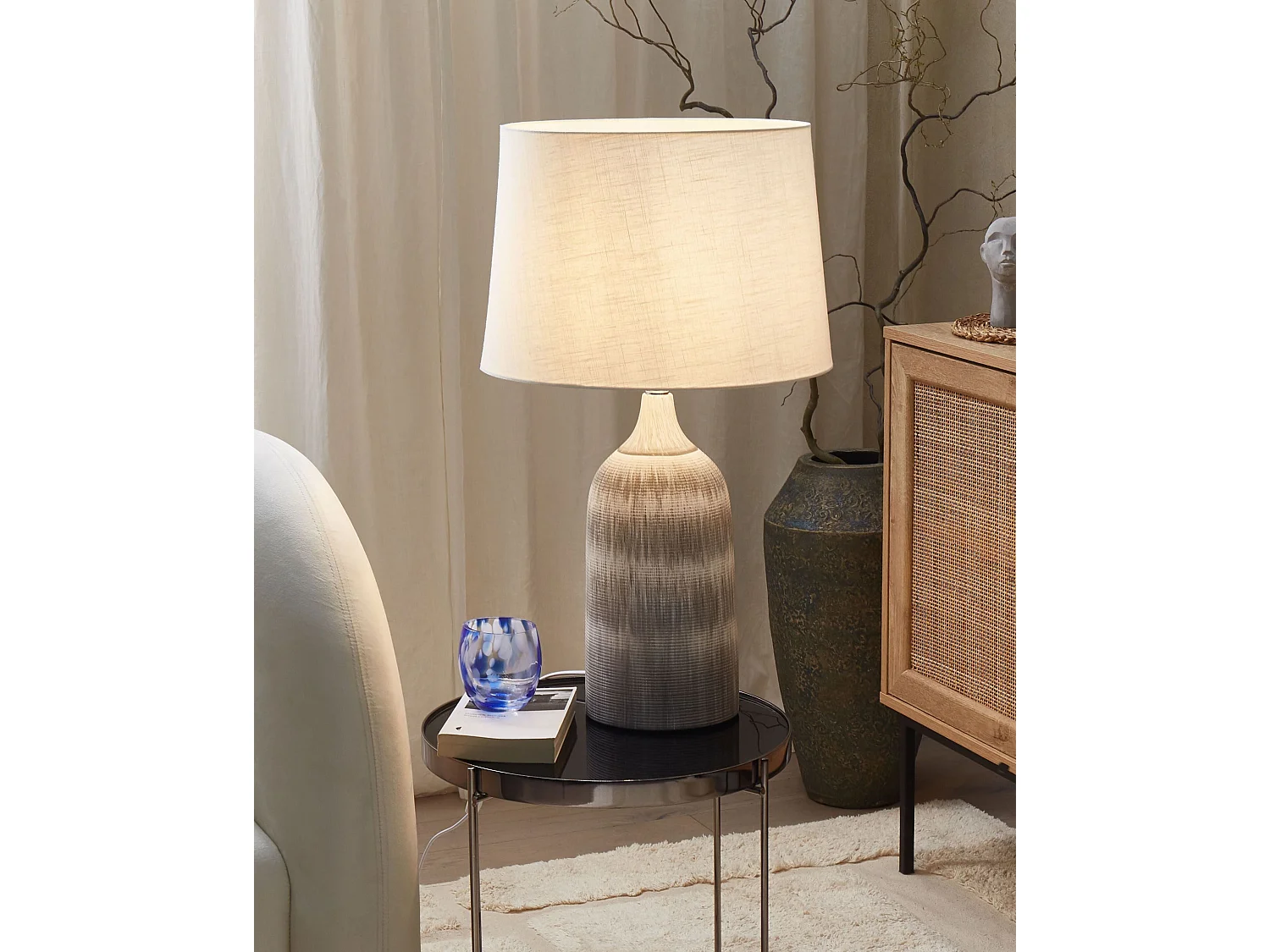 Tafellamp GEORGINA Keramiek Grijs