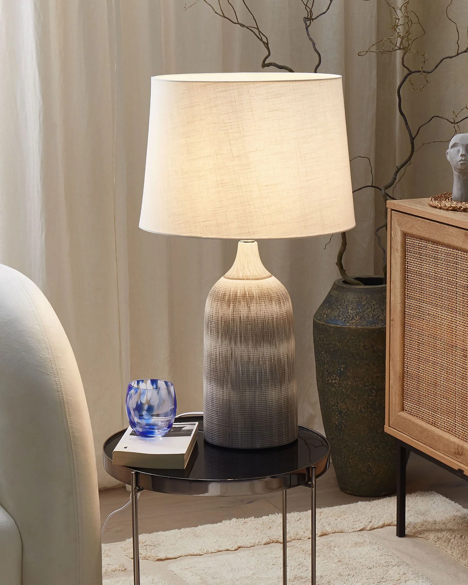 Tafellamp GEORGINA Keramiek Grijs