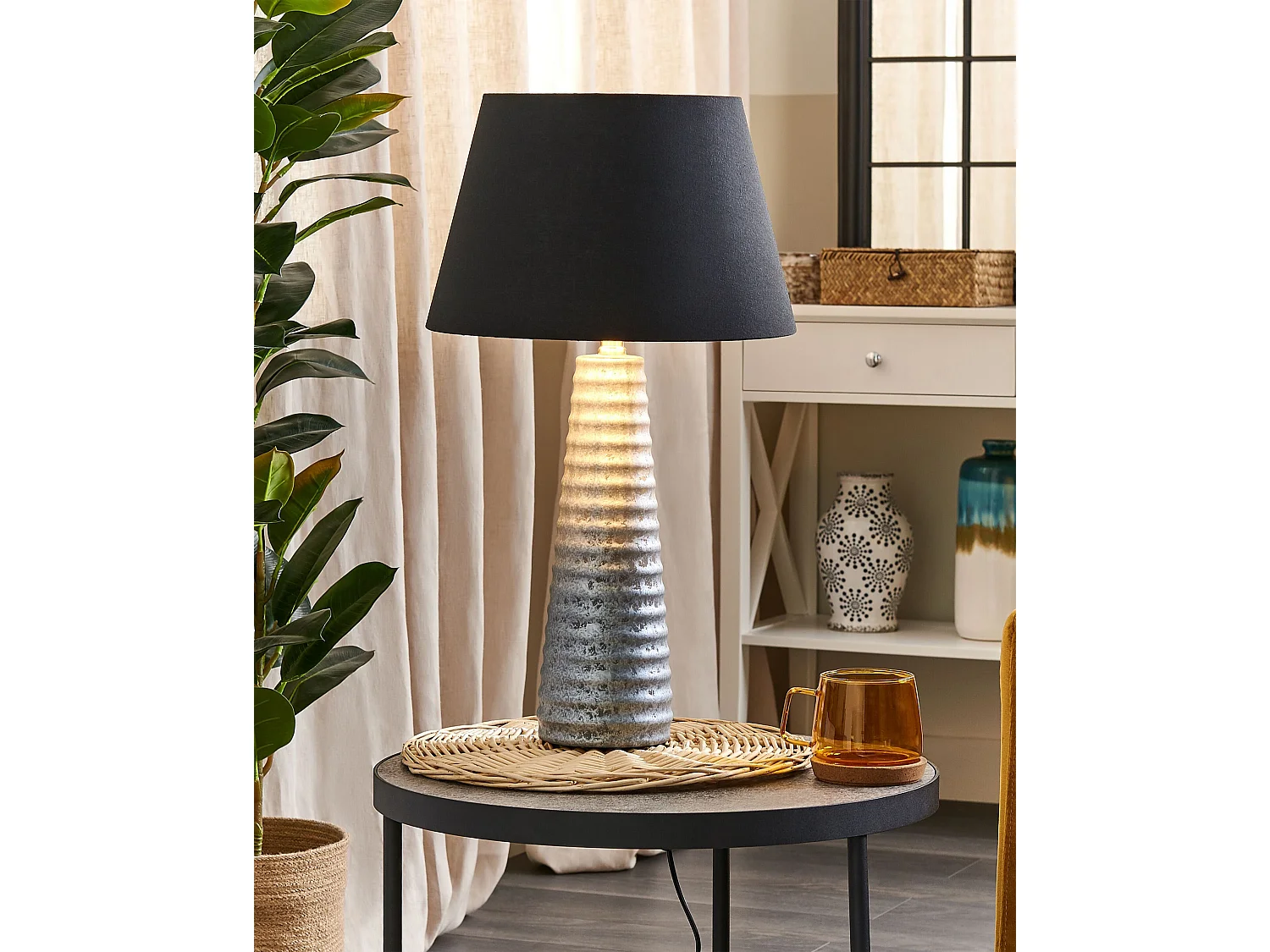 Lampe à poser VILNIA Céramique Argenté