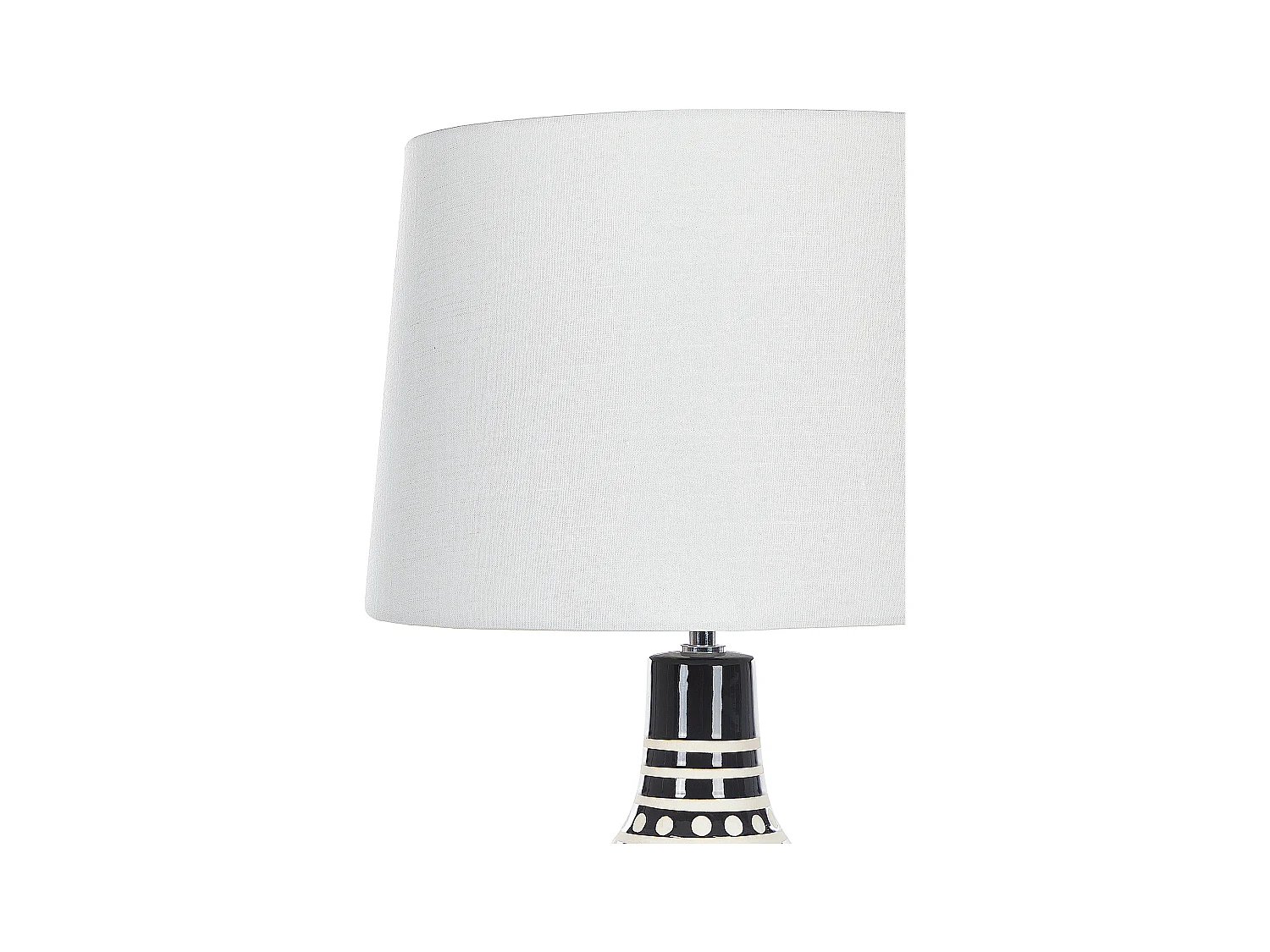 Tischlampe mit Keramikfuß Ethnomotiv in Schwarz und Weiß 68 cm Shabelle