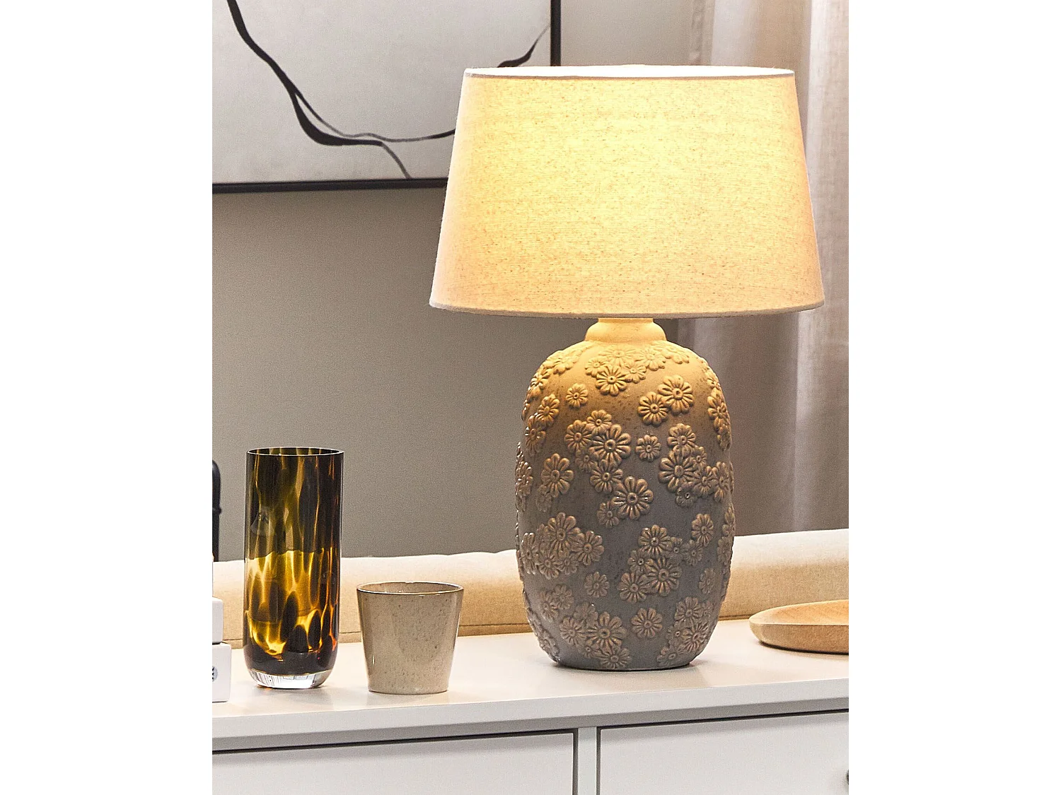 Tafellamp FERREY Keramiek Grijs