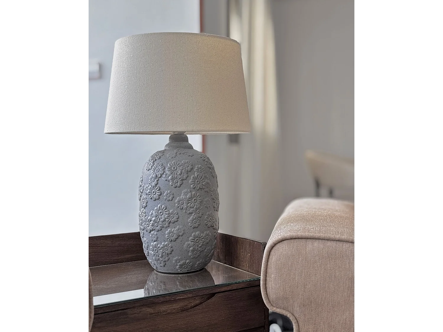Lampe à poser FERREY Céramique Gris