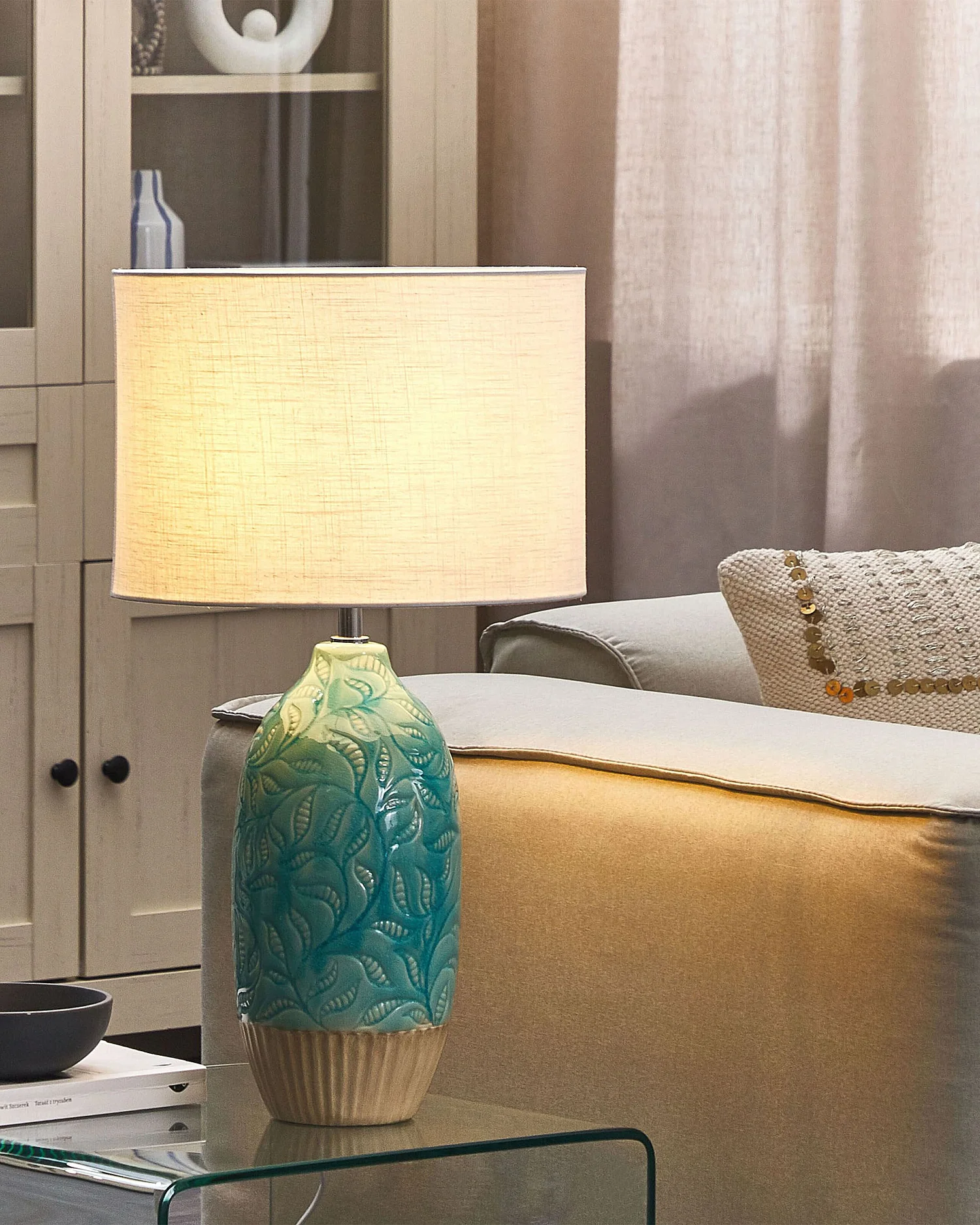 Tafellamp ATABA Keramiek Turquoise