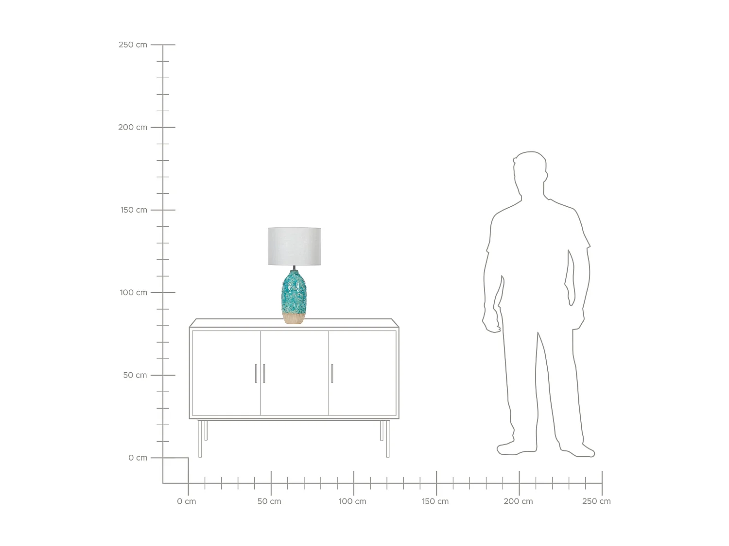 Tafellamp ATABA Keramiek Turquoise