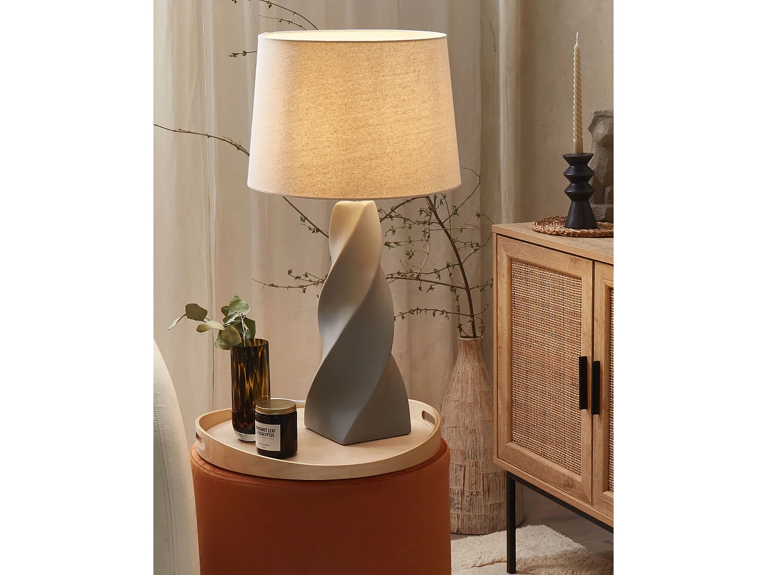 Lampe à poser BELAYA Céramique Gris