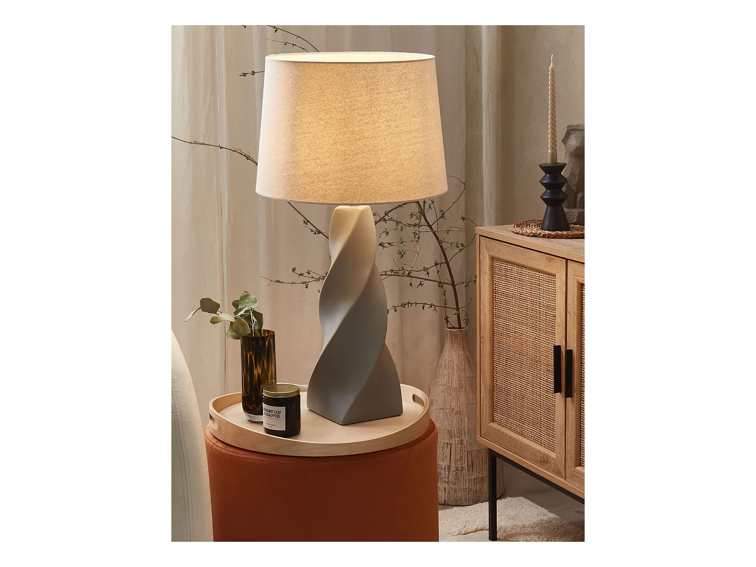 Lampa stołowa BELAYA Ceramika Szary