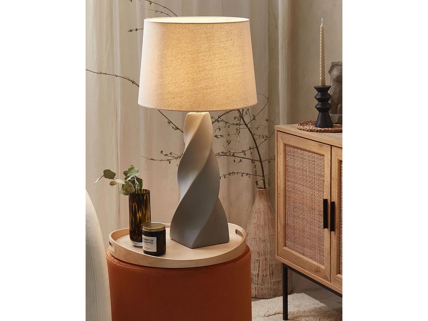 Tafellamp BELAYA Keramiek Grijs