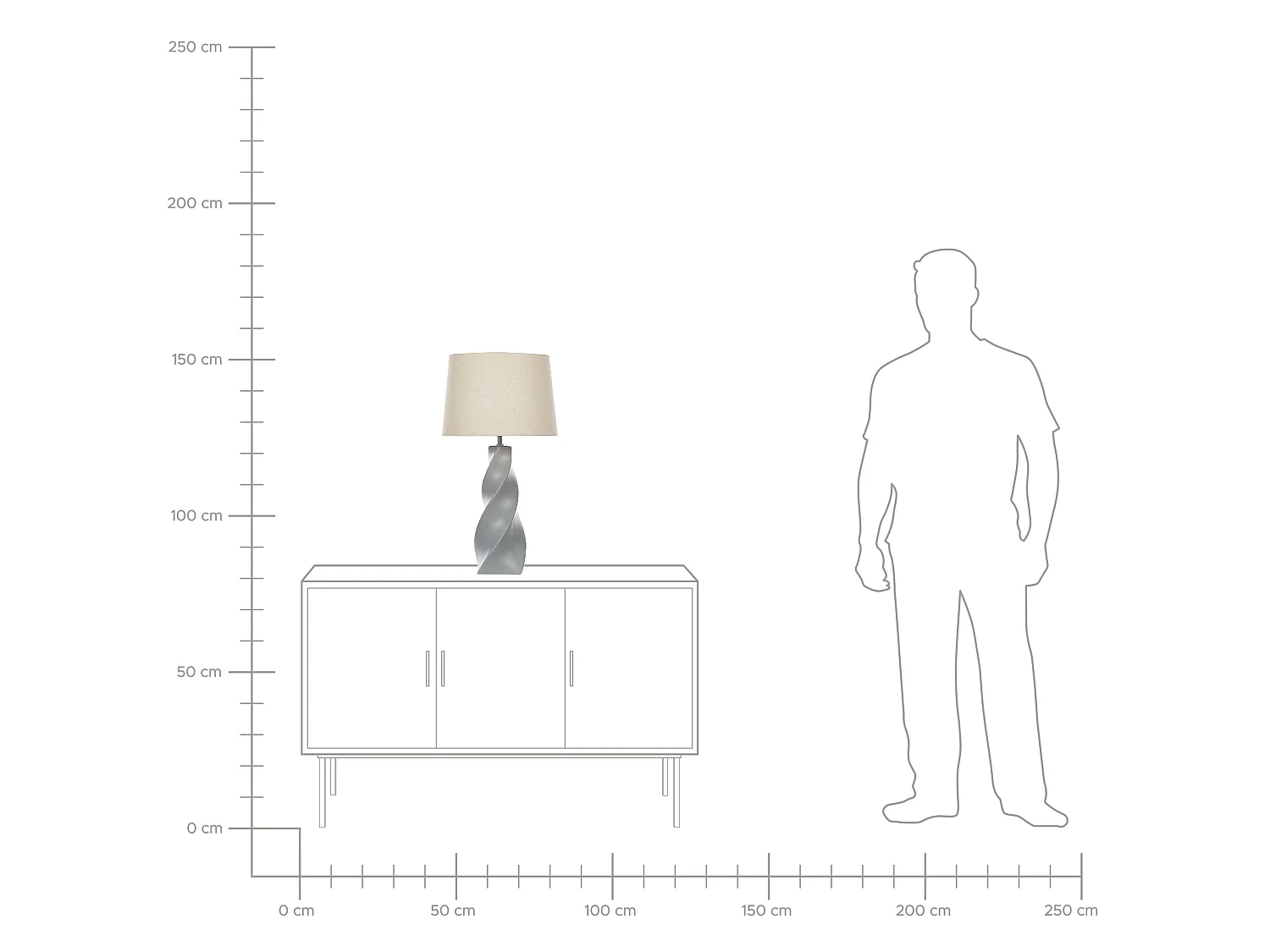 Lámpara de mesa BELAYA Cerámica Gris