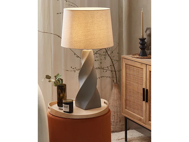 Tafellamp BELAYA Keramiek Grijs