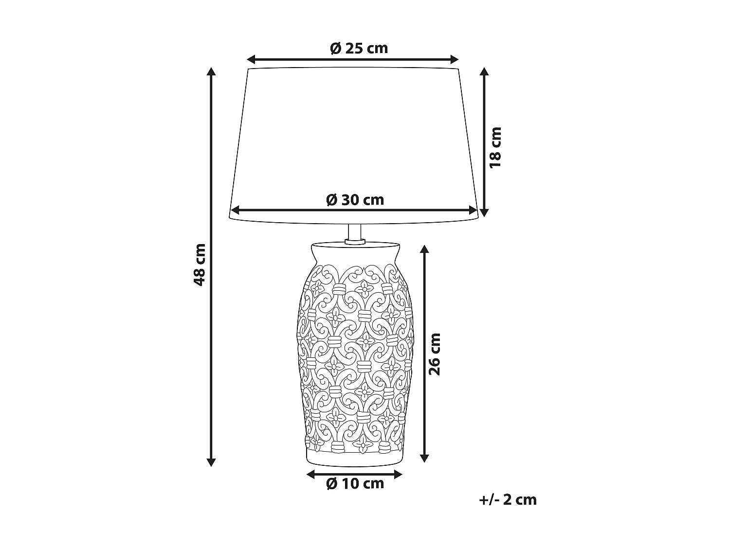 Lampa stołowa KHOPER Ceramika Szary