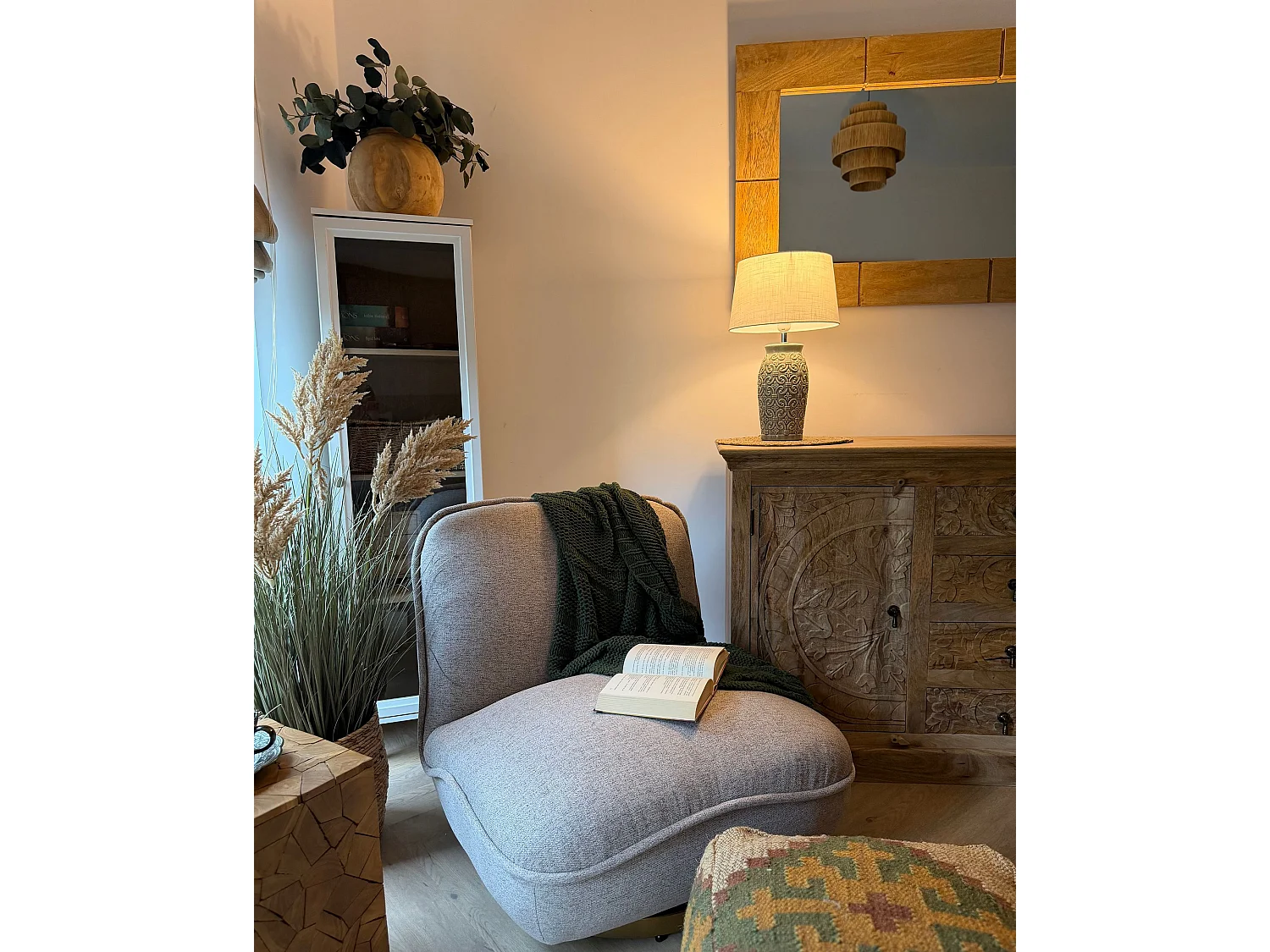Lampe à poser KHOPER Céramique Gris