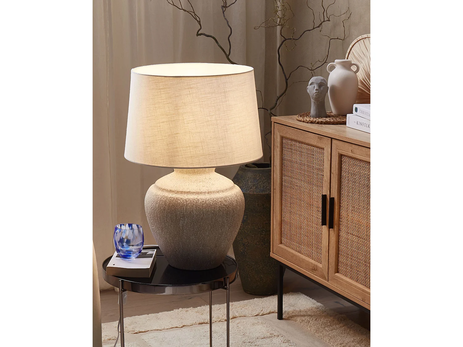 Lampada da tavolo CAINE Ceramica Beige