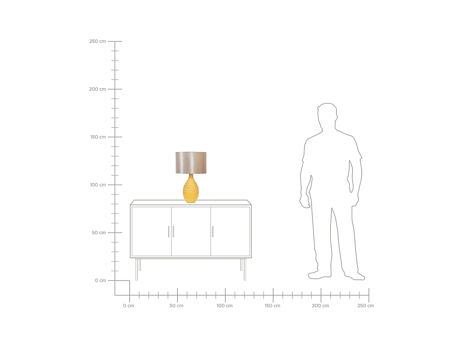 Lampe à poser HADDAS Céramique Jaune