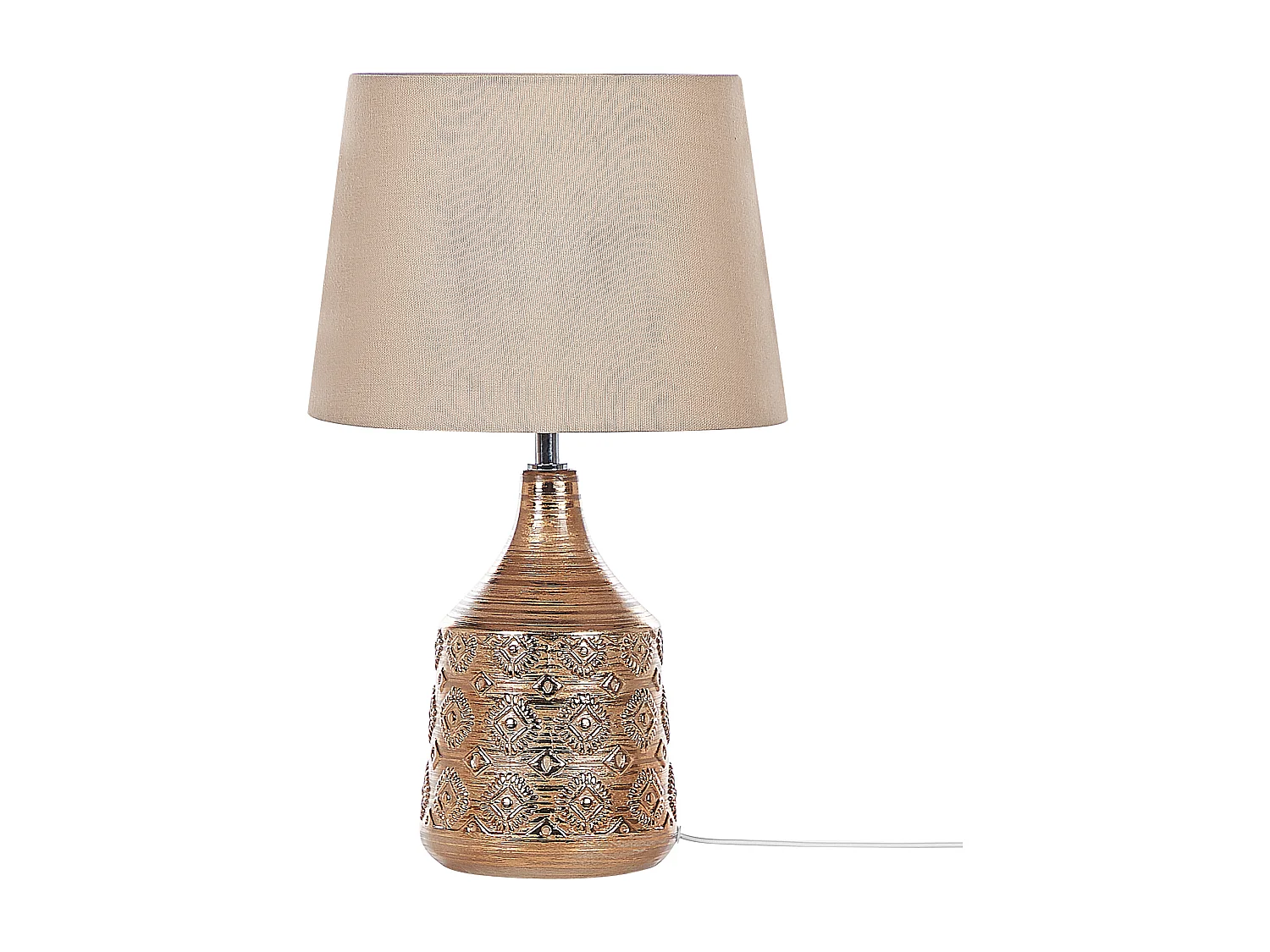 Lampe à poser WARI Céramique Marron doré