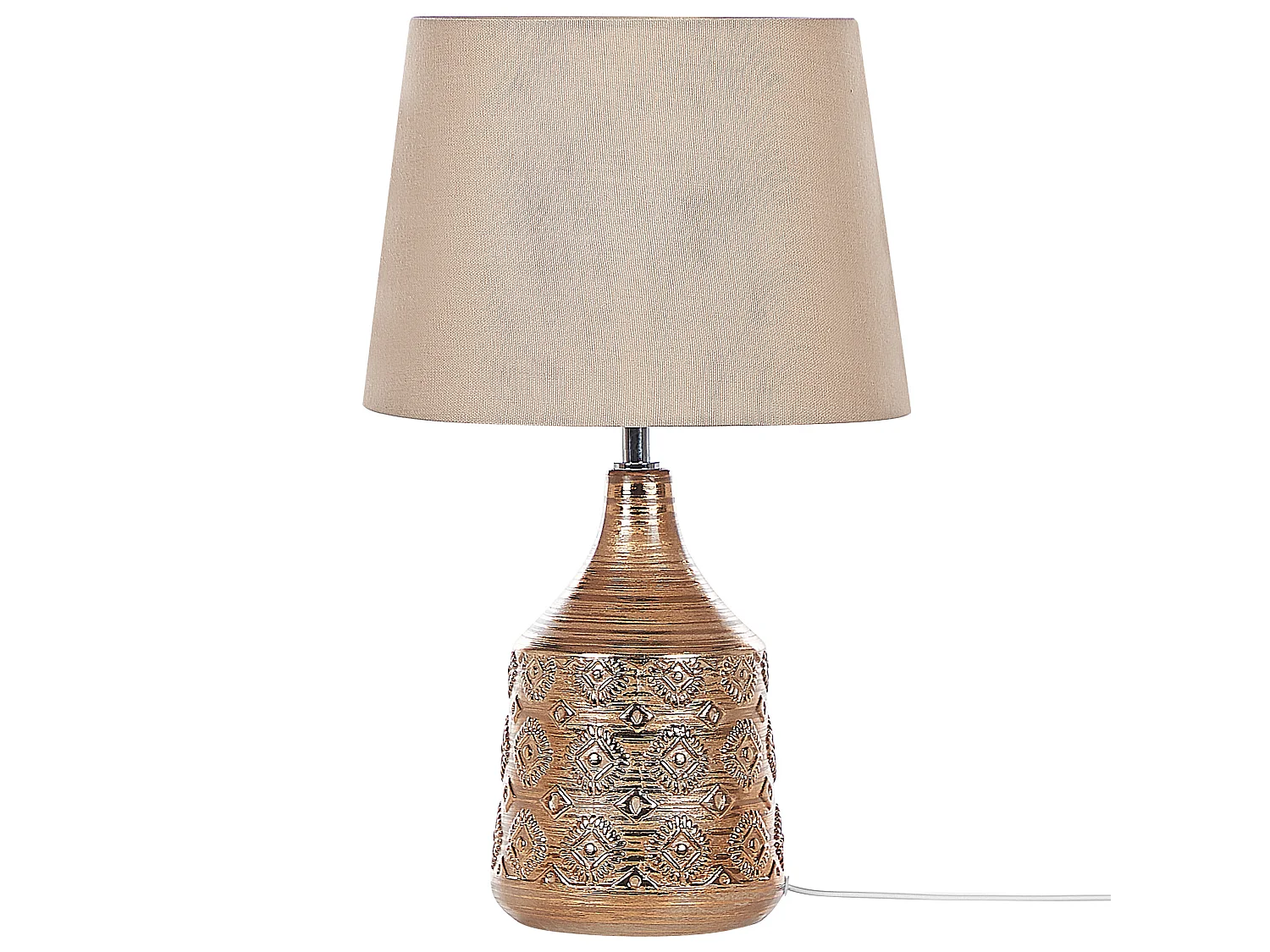 Lampe à poser WARI Céramique Marron doré