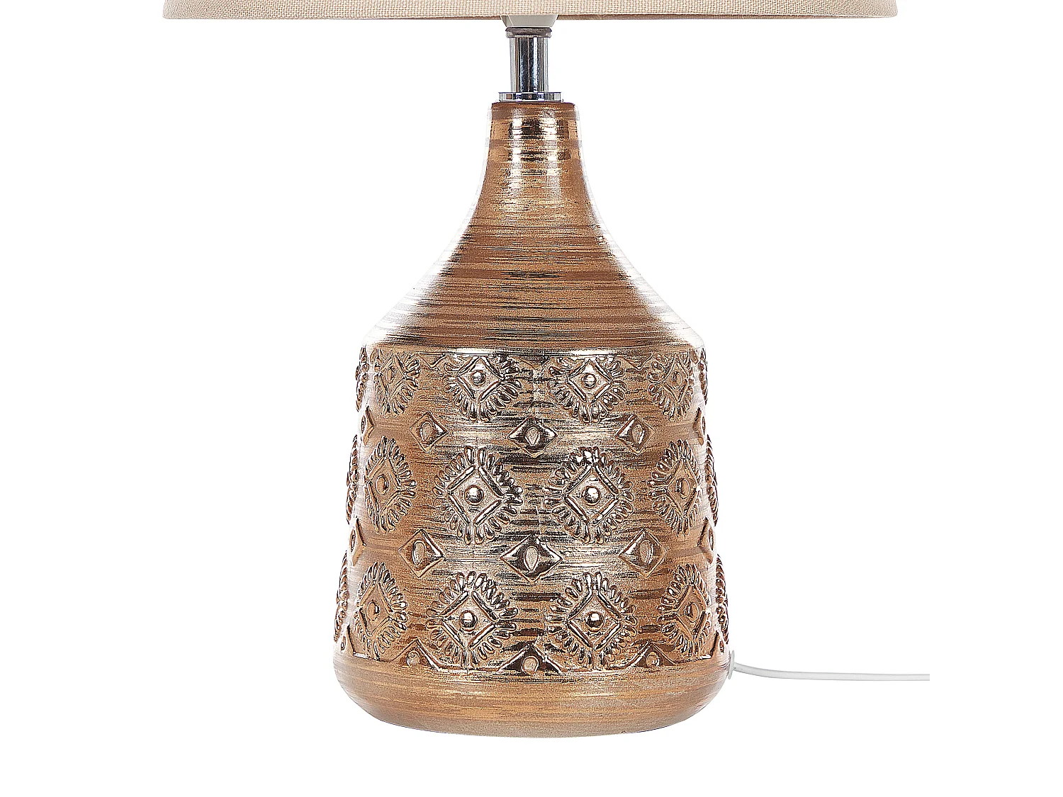 Lampe à poser WARI Céramique Marron doré