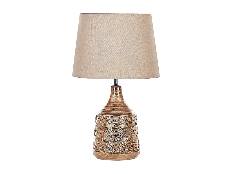 Lampe à poser WARI Céramique Marron doré