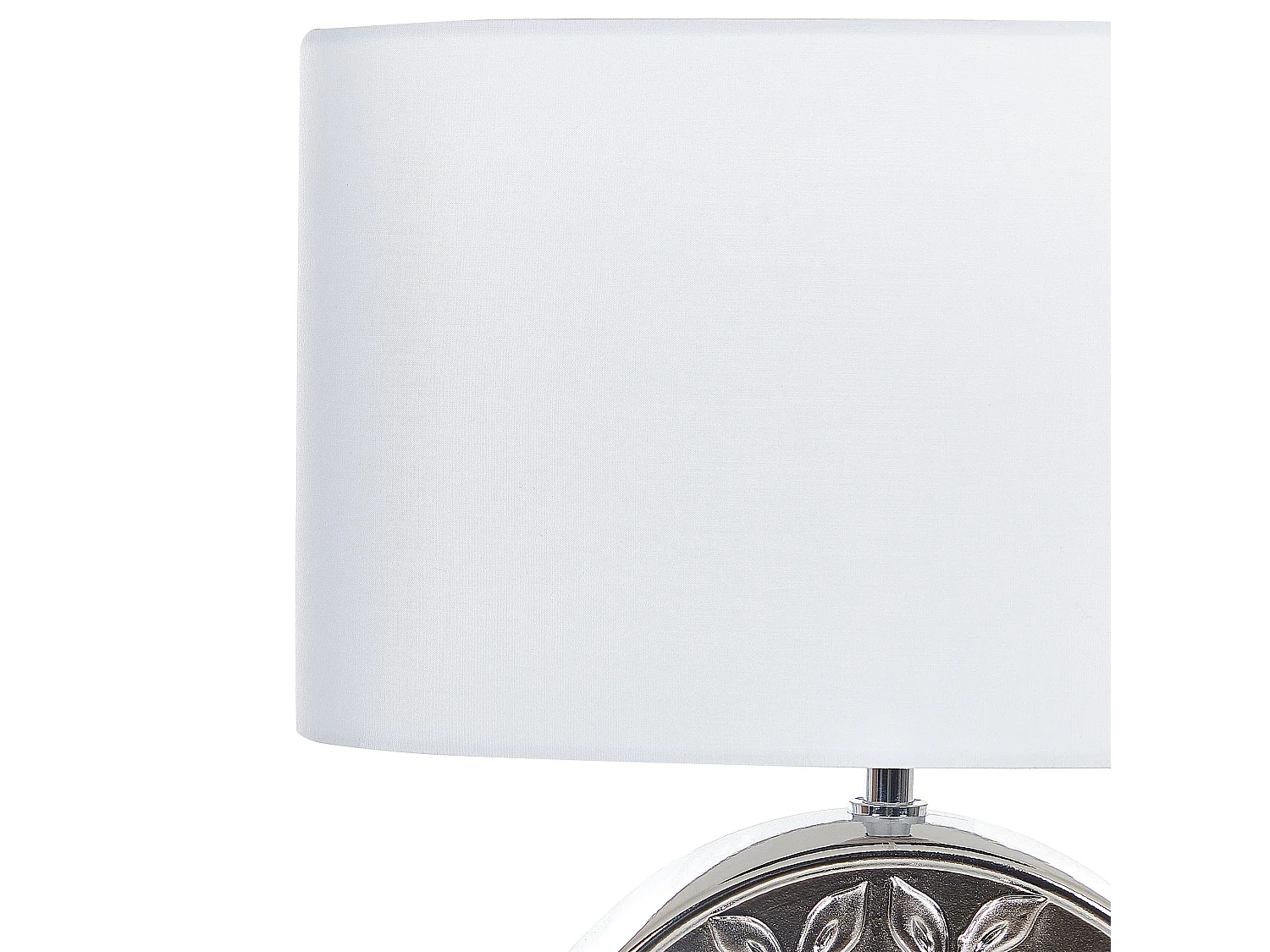 Tischlampe in Silber mit Keramiksockel mit Baummotiv glänzend 49 cm Kherlen