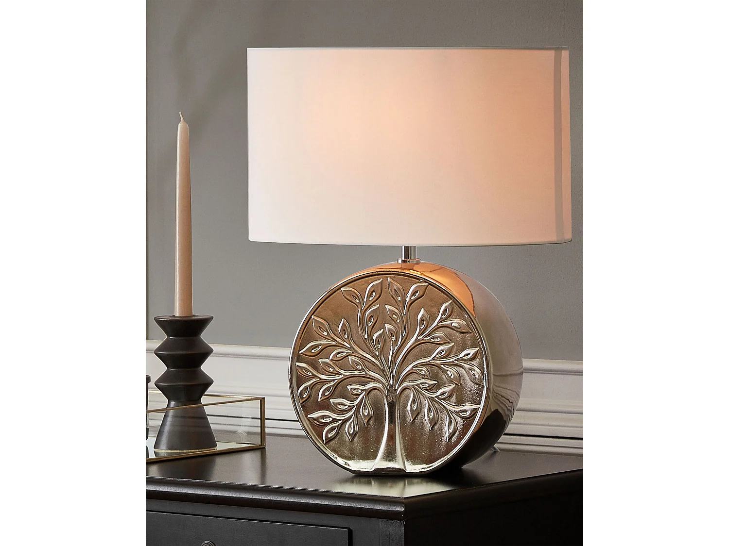 Lampe à poser KHERLEN Céramique Argenté