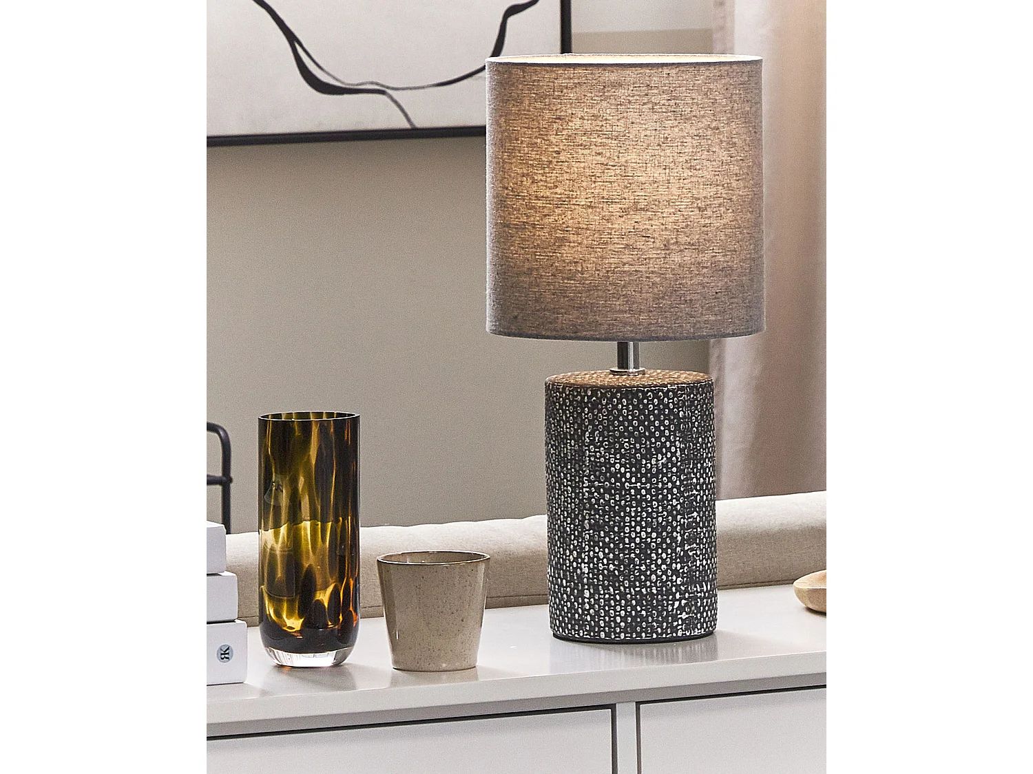 Lampe à poser en céramique gris IDER