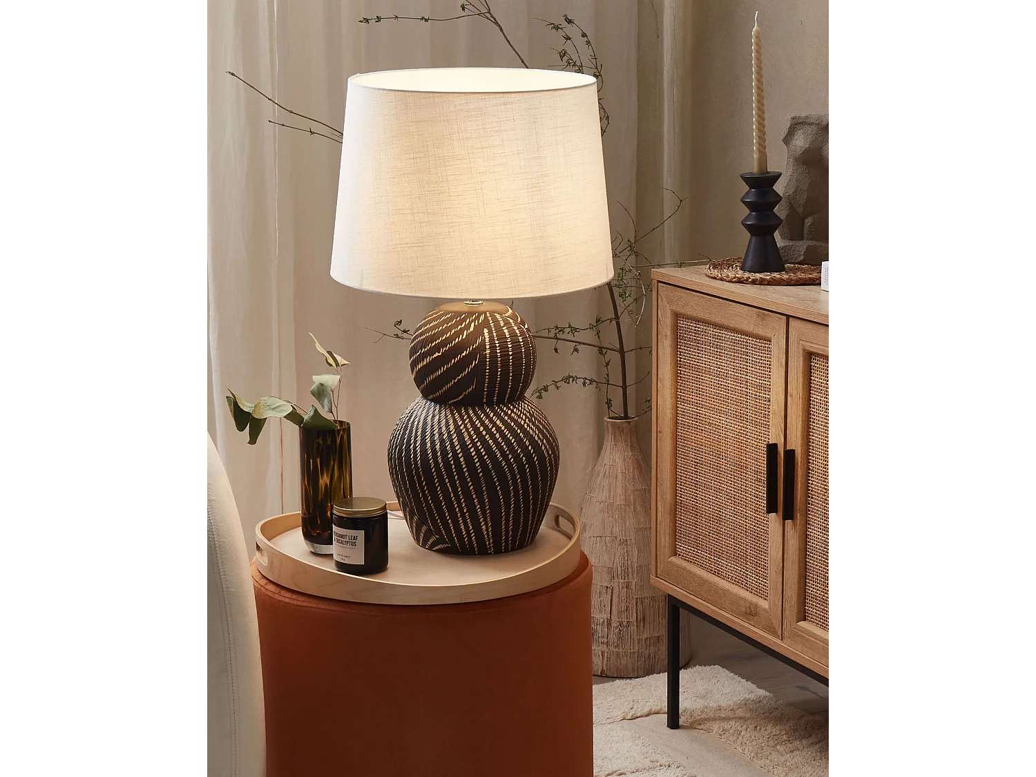 Lampe à poser GUAPORE Céramique Noir