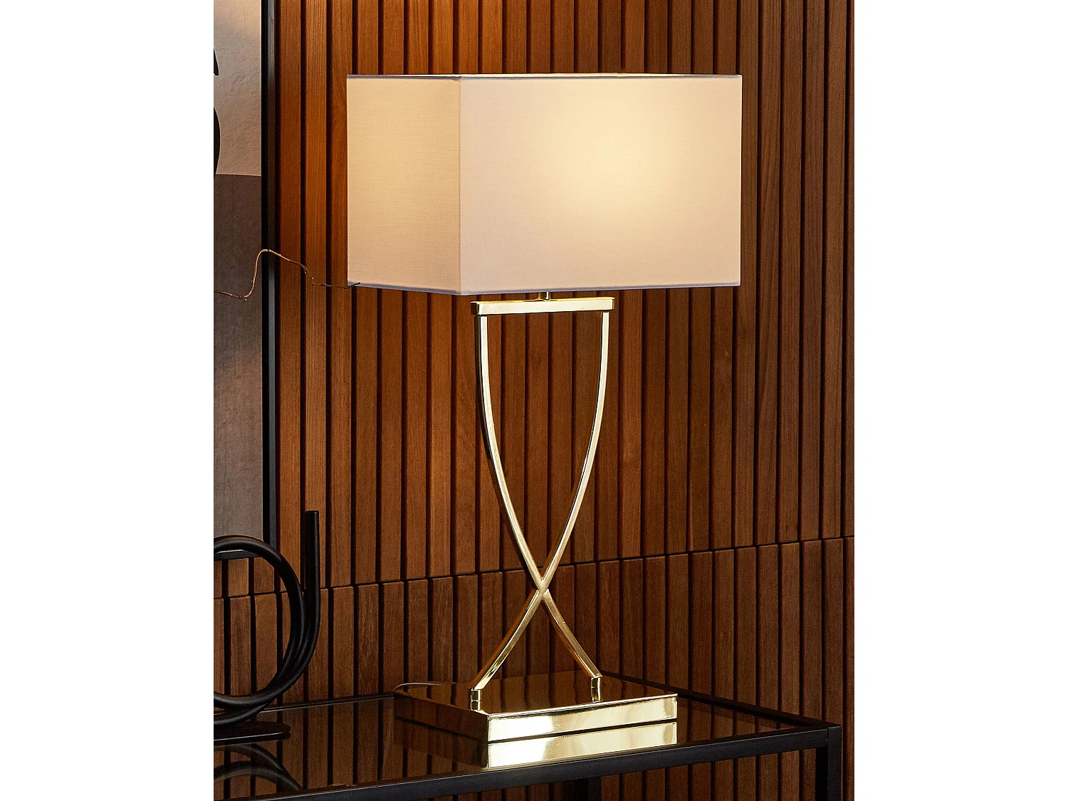 Lampe à poser YASUNI Métal Blanc/doré