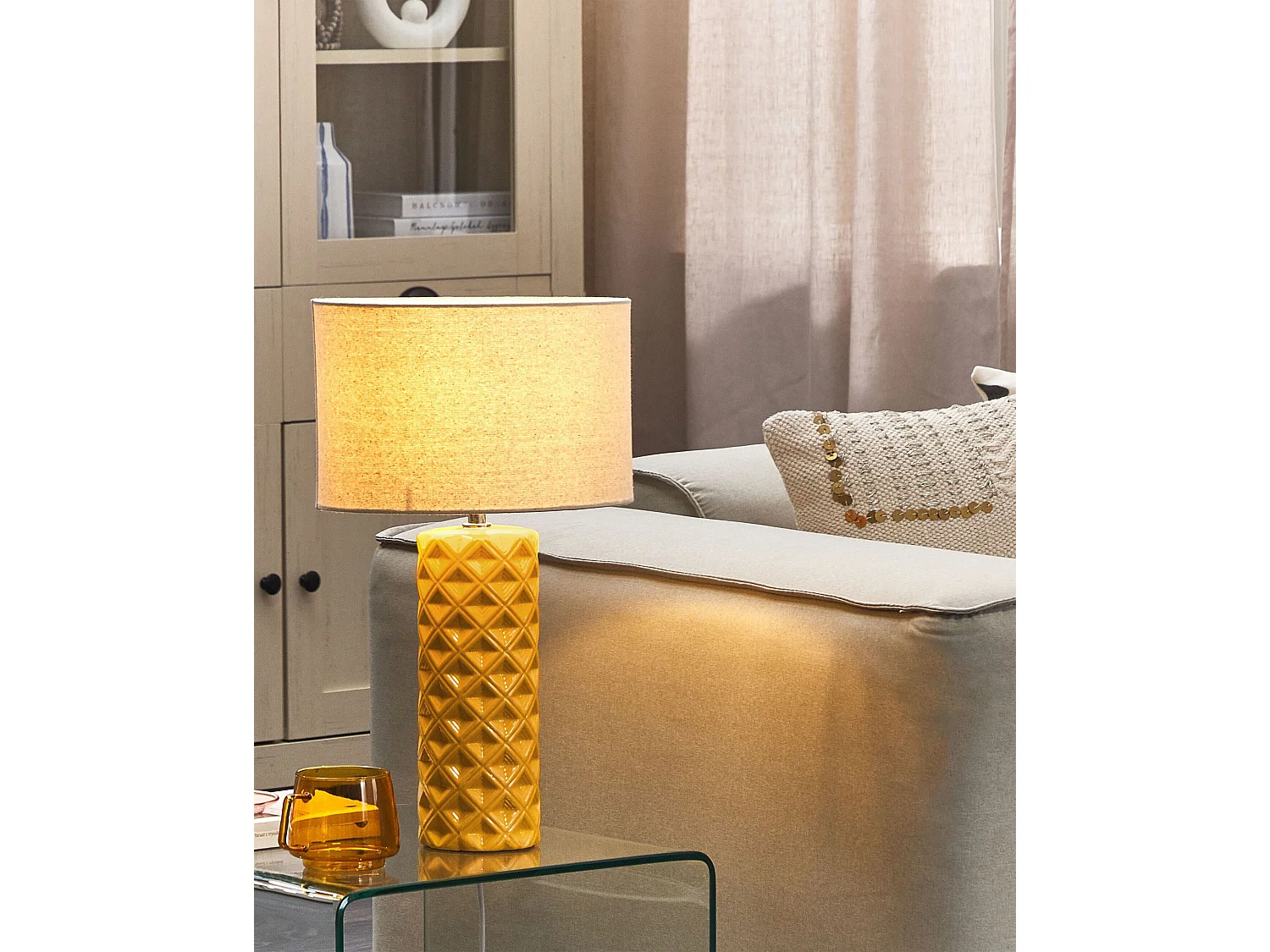 Lampe à poser BALONNE Céramique Jaune