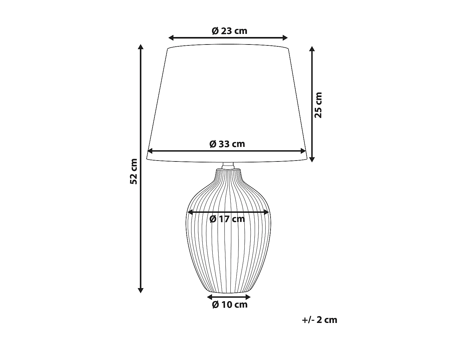 Klassische Tischlampe Lampenschirm aus Leinen keramischer Lampenfuß braun Fergus