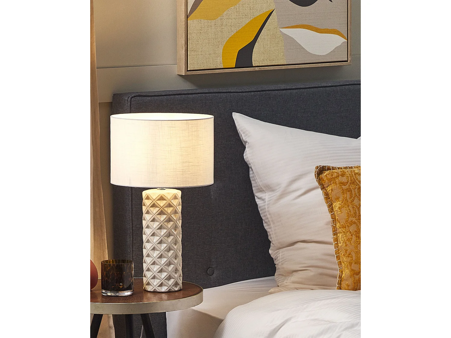 Lampe à poser BALONNE Céramique Beige clair