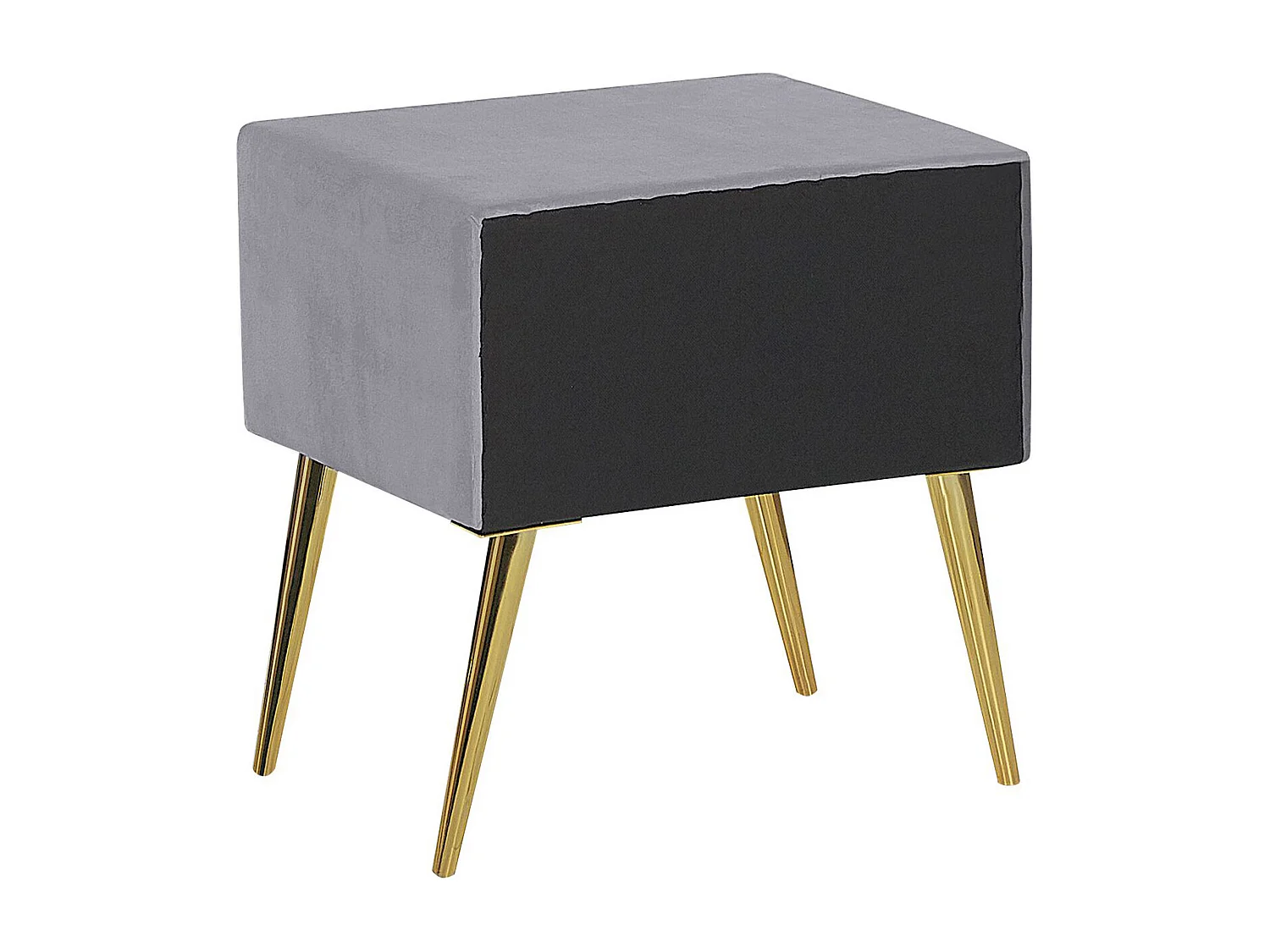 Table de nuit à 1 tiroir FLAYAT Velours Gris