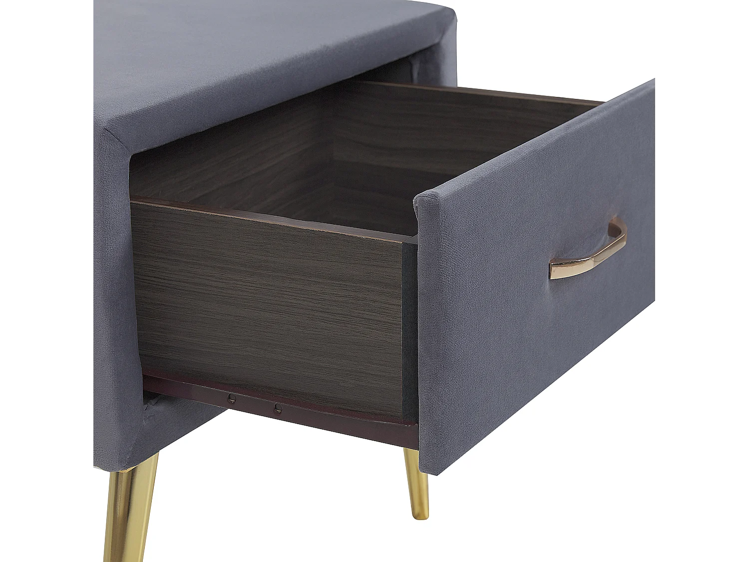 Nachtkastje met 1 lade FLAYAT Fluweel Grijs