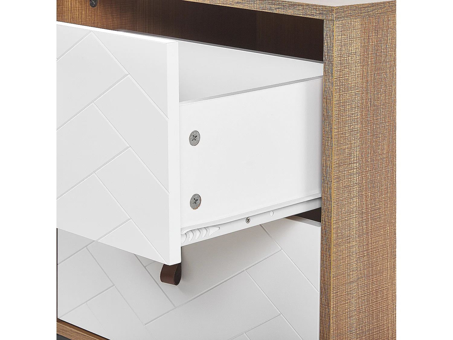 Comodino 2 cassetti NUEVA Marrone chiaro/ Bianco