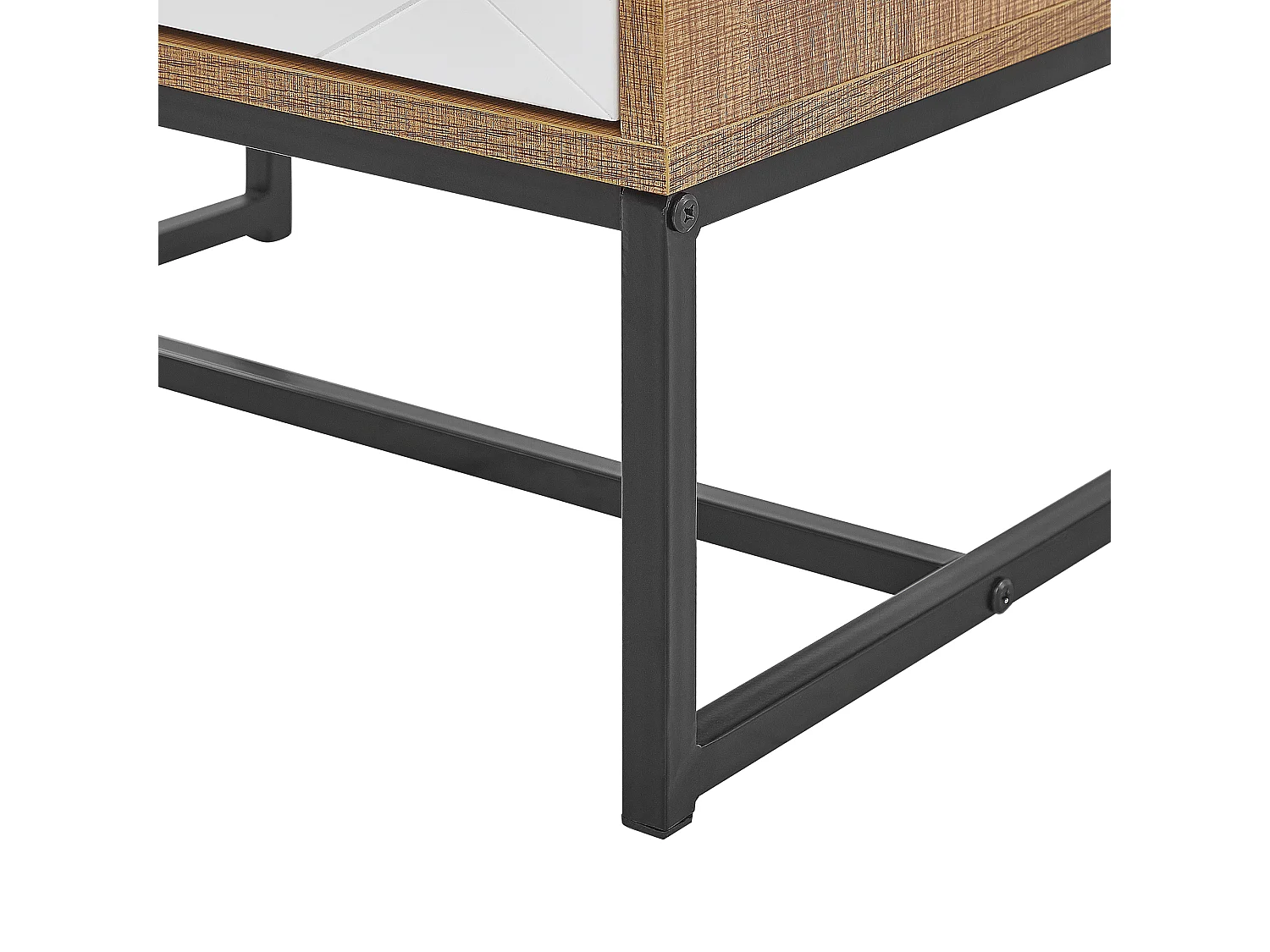 Table de nuit à 2 tiroirs NUEVA Marron clair/blanc