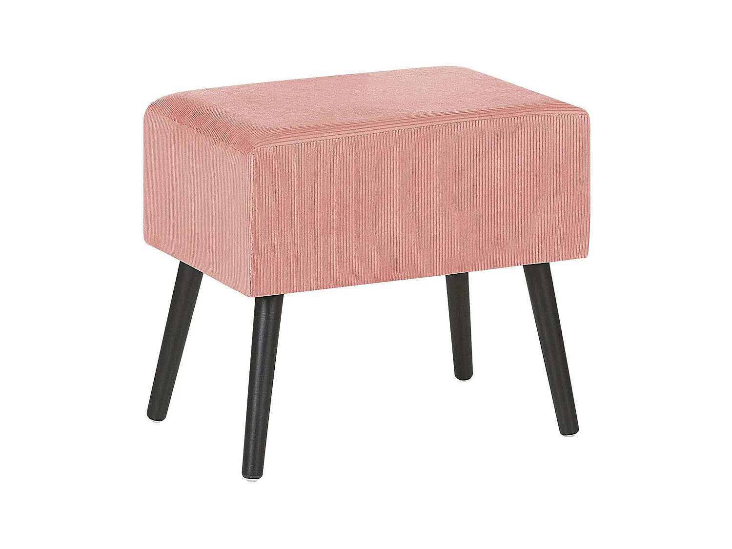 Table de nuit à 1 tiroir EUROSTAR Velours côtelé Rose