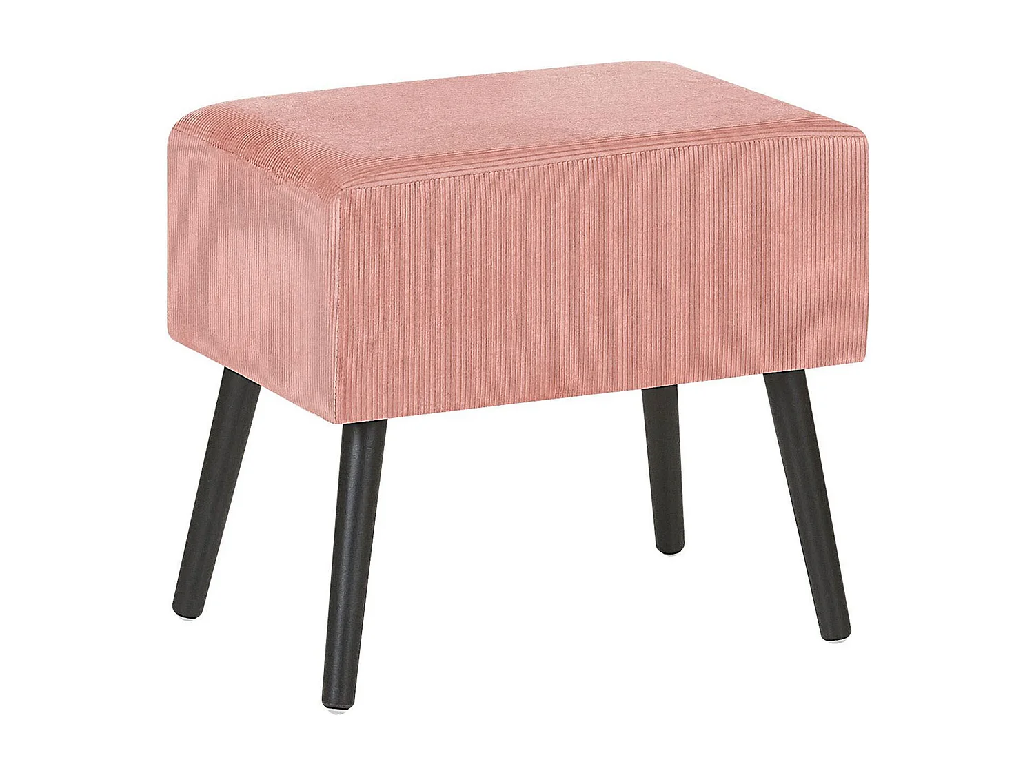 Table de nuit à 1 tiroir EUROSTAR Velours côtelé Rose