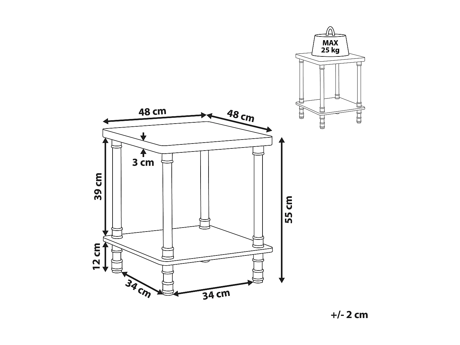 Table d'appoint VERIL Marron foncé