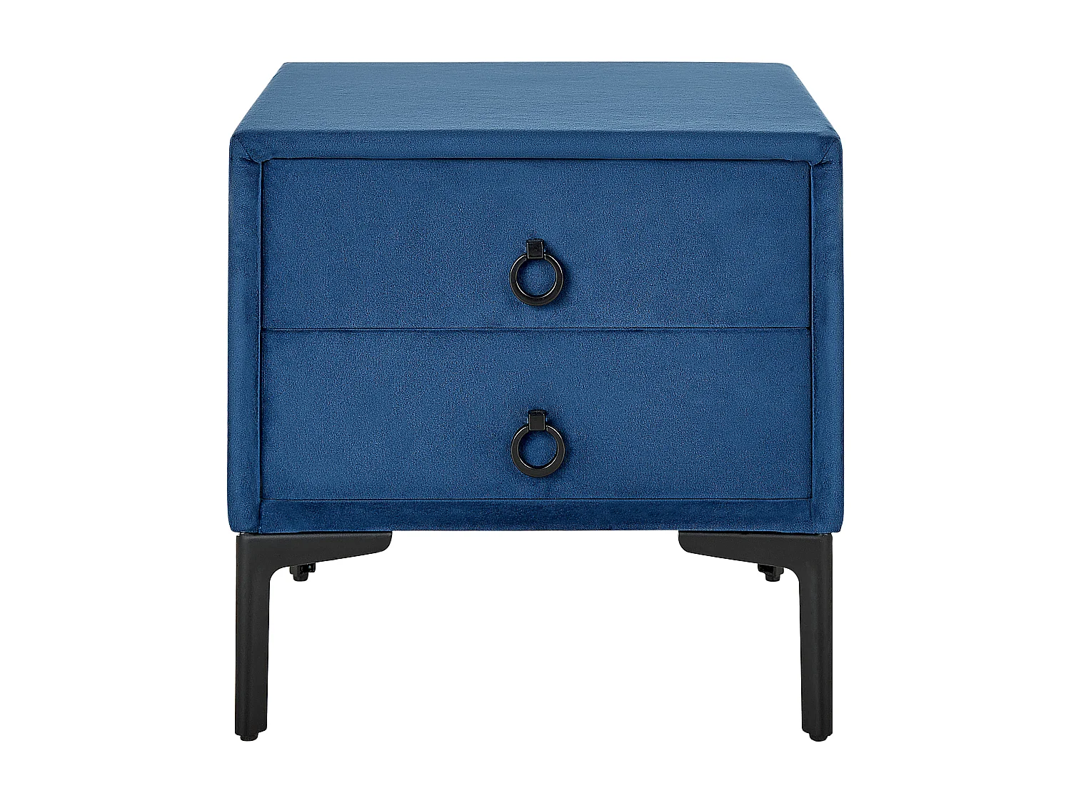 Table de nuit à 2 tiroirs SEZANNE Velours Bleu marine