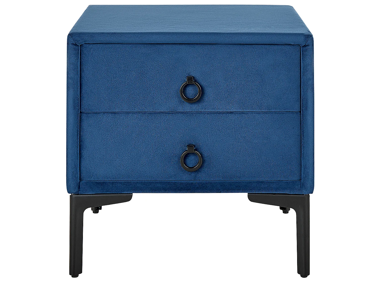 Mesa de cabeceira com 2 gavetas SEZANNE Veludo Azul marinho