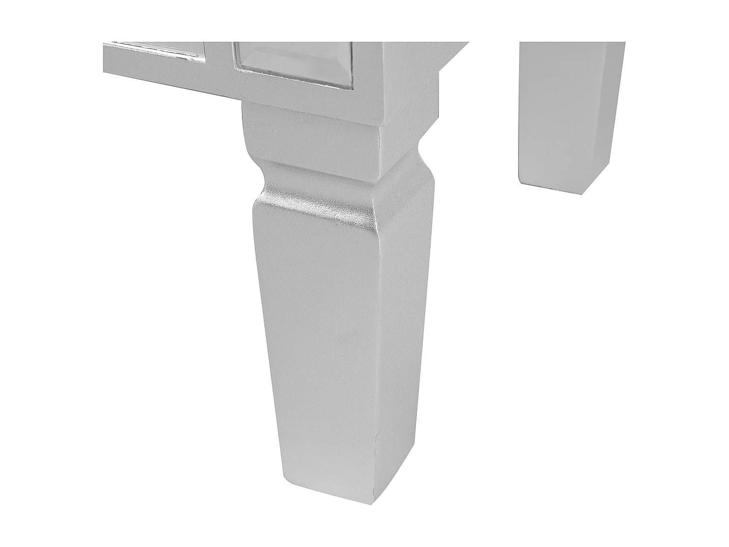 Nachttisch Glas silber Spiegeleffekt mit 2 Schubladen 49x32x63 cm Glamourös Tigy